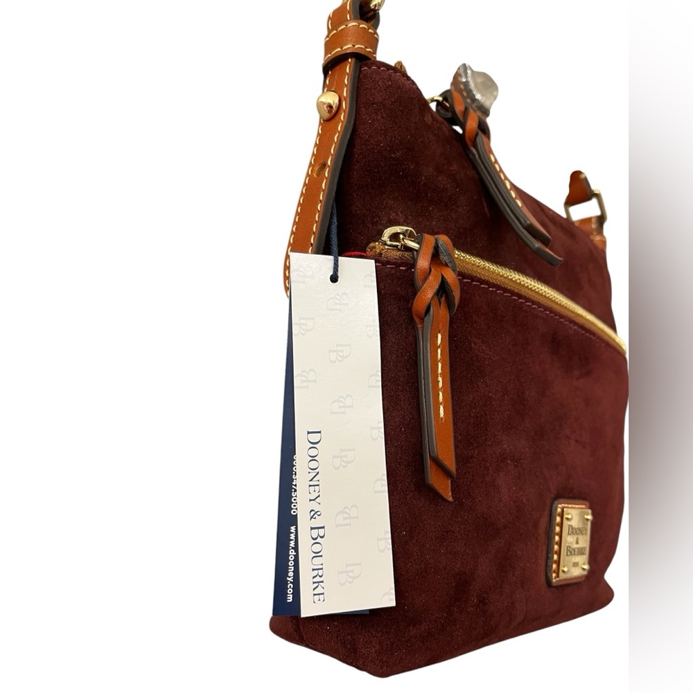Dooney & Bourke Suede Letter Carrier Crossbody Bag NWT - Picture 6 of 12